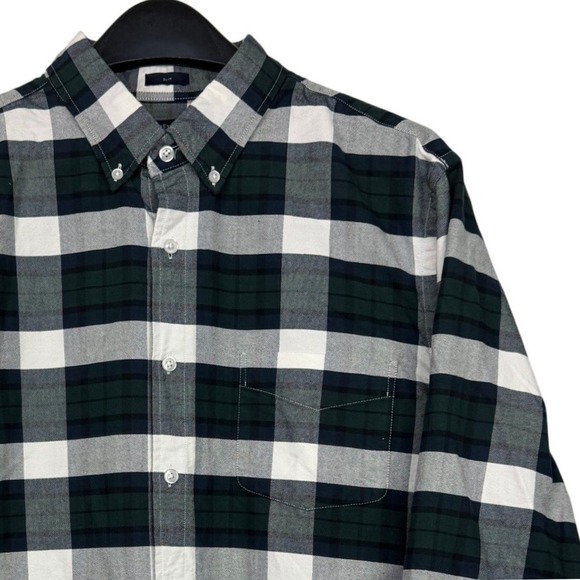 J.Crew Other - J.Crew OXFORD Mens L Cotton Slim Navy Green White Buffalo Check Plaid C4283